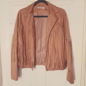 Faux Suede Fringe Jacket